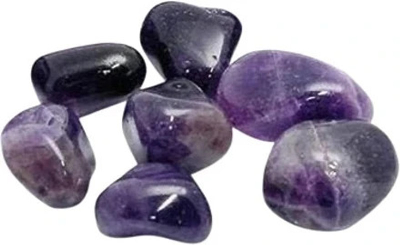 vastu vardan Crystal Amethyst Tumble Stone| 50gm Tumbled Gemstone| Garden & Table Décor Regular Round Crystal Stone(Purple 50 g)