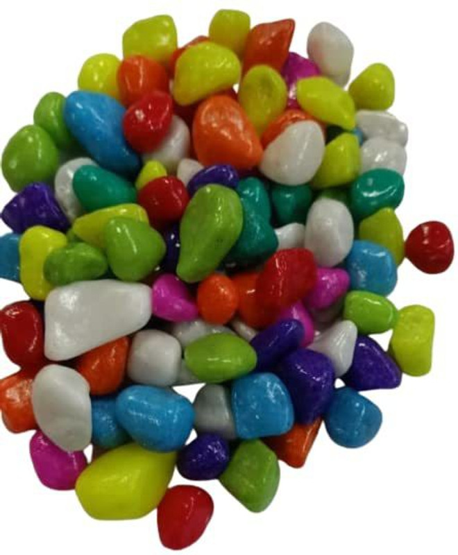 Green Plant indoor Pebbles1355 Polished Round Marble Pebbles(Multicolor 40 Pieces)
