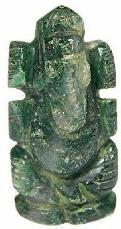 hoseki Green Jade 1 inch Ganapati for Locket 47.3 cts. Stone Regular Asymmetrical Crystal Stone(Multicolor 1 Pieces)