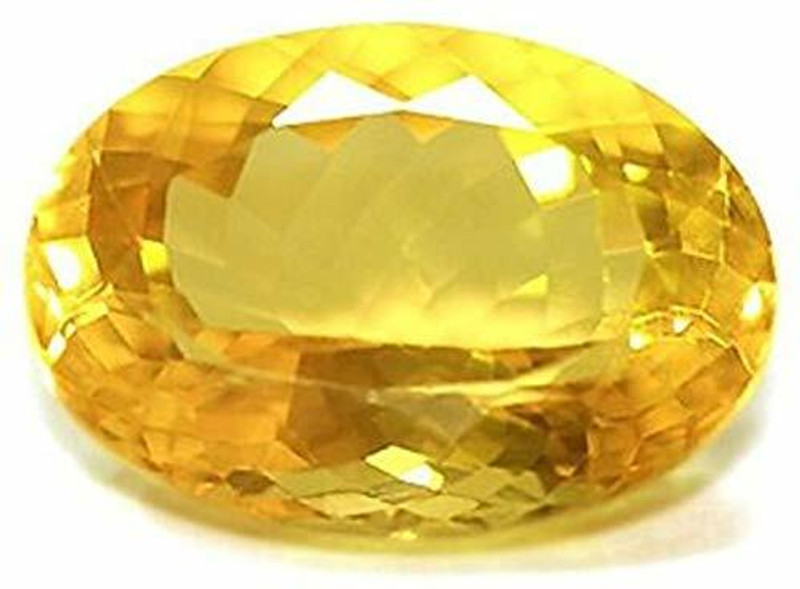 hoseki Yellow Sapphire Sunela Citrine 7.3Cts stone Regular Oval Crystal Stone(Multicolor 1 Pieces)