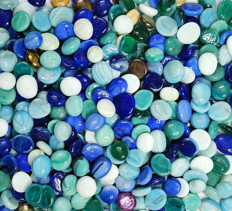 RKPEBBLO Multicolor opple Regular Oval Fire Glass Pebbles(Multicolor 1 kg)