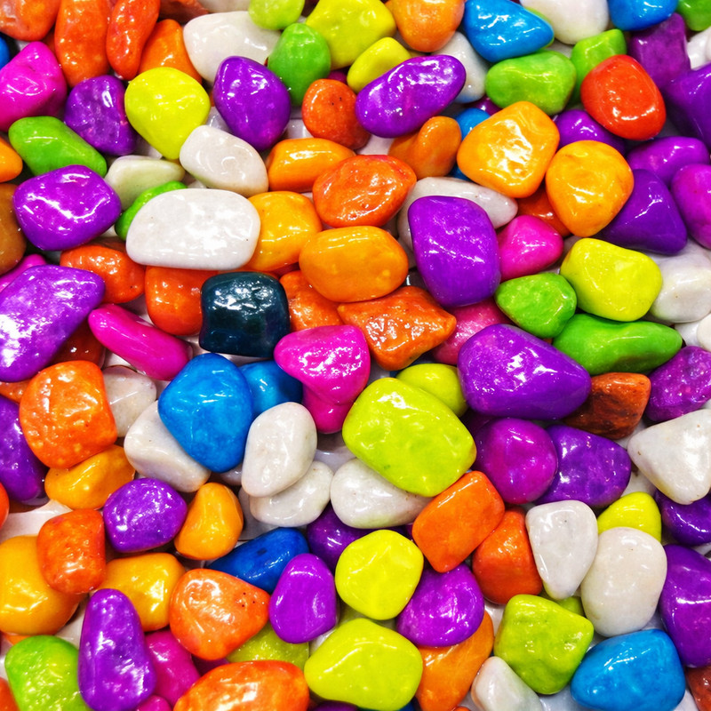 MASHKI 1 Kg Multi Coloured Decorative Stones River Pebbles for Flowerpot, Garden and Aquarium Decoration For Pathway & able Painted Asymmetrical Marble Pebbles(Multicolor 1 kg)