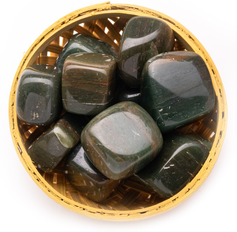 Plus Value GreenJadeTumbledBasket Polished Asymmetrical Crystal, Quartz Pebbles(Green 200 g)