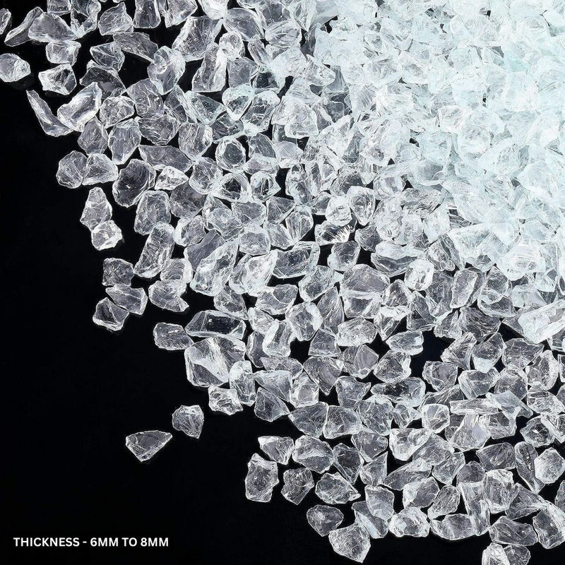Mangla Craftify Crushed Glass for Resin art Carved, Regular Asymmetrical Crystal Stone(Clear 200 g)