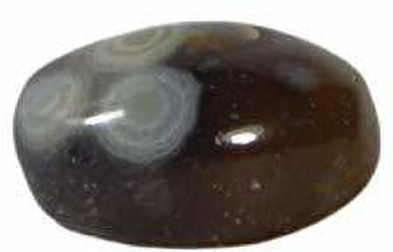 hoseki Nazar Malocchio Tibetan 2 Eye DZI Bead Lumik 18.1ct stone Regular Oval Crystal Stone(Black 1 Pieces)