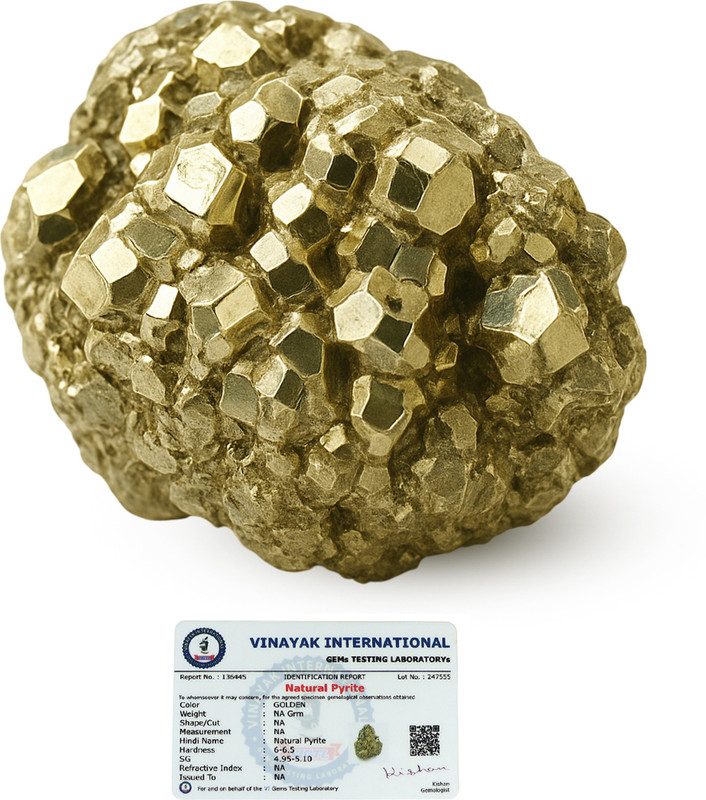 REIKI CRYSTAL PRODUCTS Natural Pyrite Cluster / Tumble / Rough Stone for Reiki Healing and Vastu Correction and Increase Creativity 30 Gm Stone Regular Asymmetrical Crystal Stone(Gold 30 g)