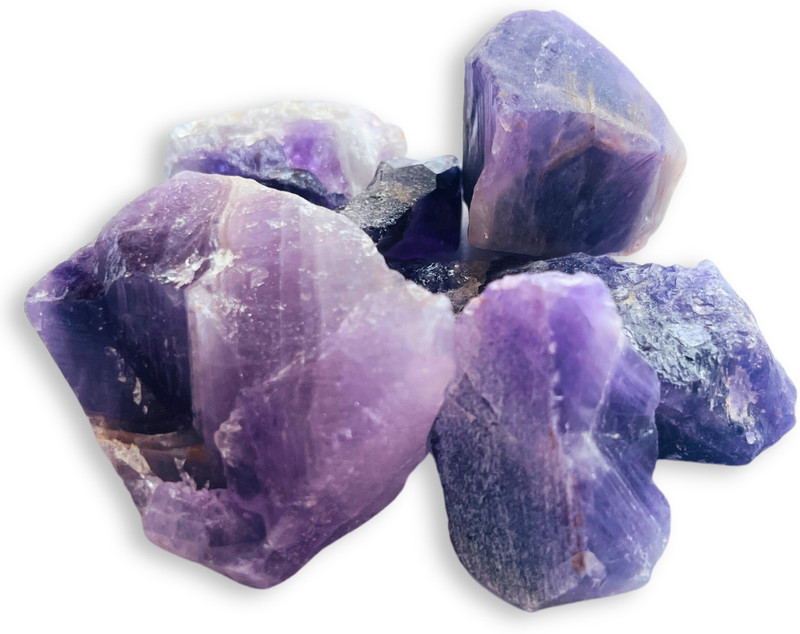 SOLAVA Natural Amethyst Crystal Original Certified for Anxiety Stress Good Luck Healing Regular Asymmetrical Crystal Stone(Purple 2 Pieces)