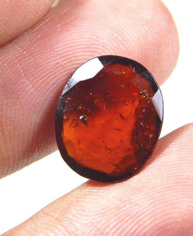 hoseki Nice Quality Gomedha Hessonite Gomed Gomedhak 6.5cts stone Regular Oval Crystal Stone(Maroon 1 Pieces)