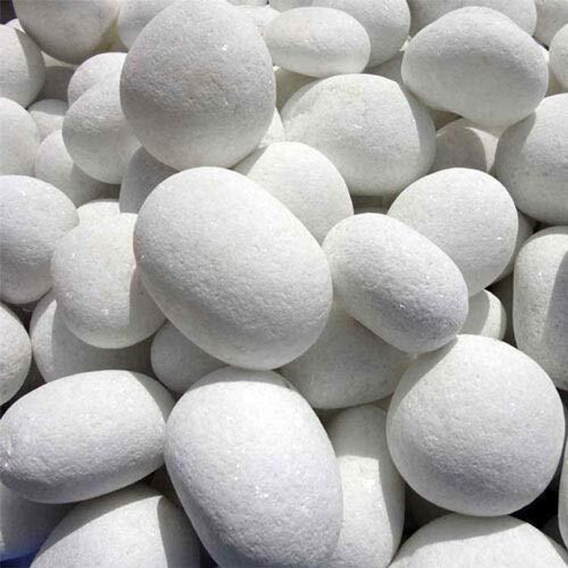 manrish 5Pcs Unpolished Shiny White Stone Pebbles For Garden/Outdoor/Indoor/Pots/DIY Regular Round Rock Stone(White 1 kg)