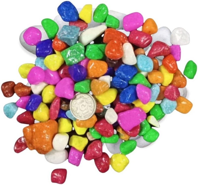 Softgreen Multicolor Pebbles for Decoration, Garden, Table and Home Decor (10 kg) Regular Asymmetrical Marble Pebbles(Multicolor 10 kg)