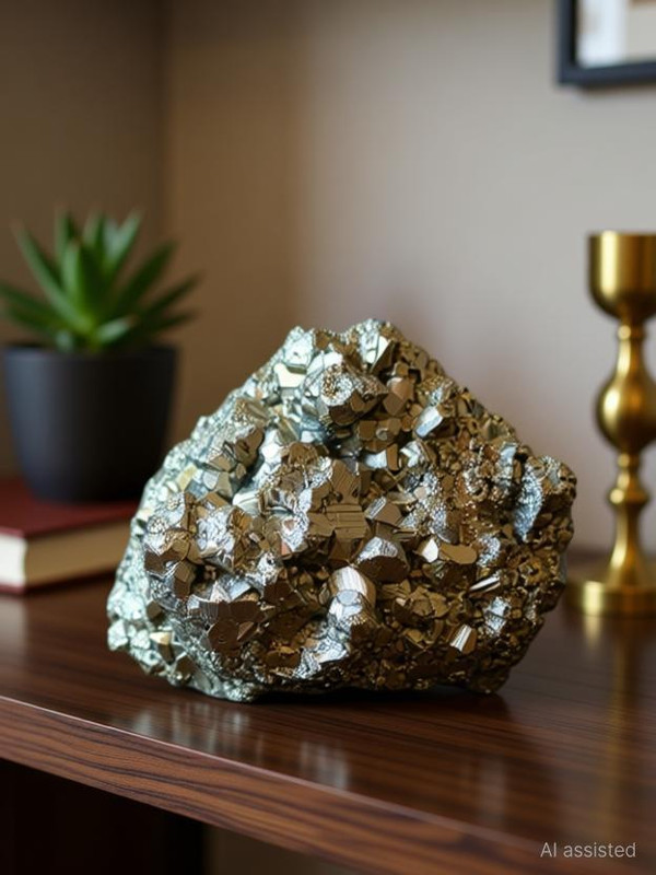Agatesvibe pyrite-40-50 gram Polished Asymmetrical Crystal Stone(Gold, Silver 1 Pieces)