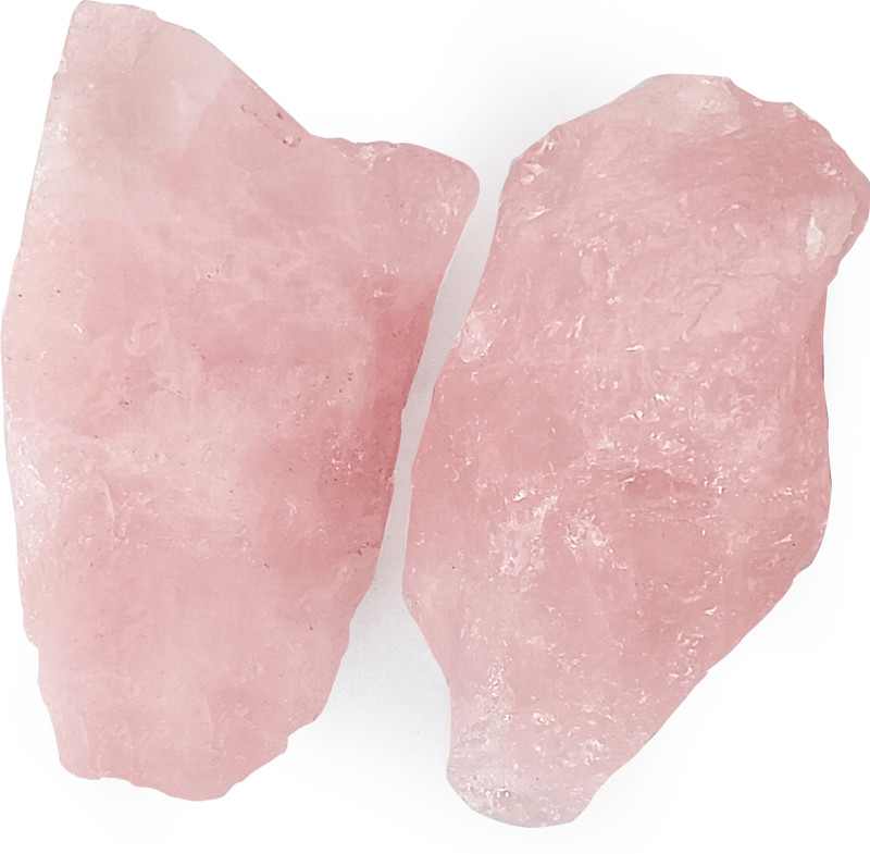 CRIKI Raw Rose Quartz Crystal for Love, Health, and Healing Regular Asymmetrical Quartz Stone(Pink 2 Pieces)