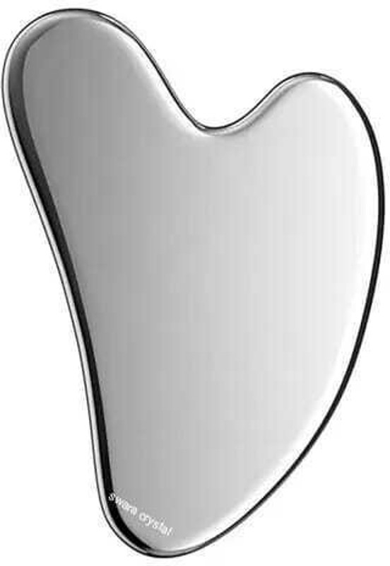 SWARACRYSTAL Natural hematite gua sha for face | face massaging Regular Asymmetrical Crystal Stone(Silver 1 Pieces)