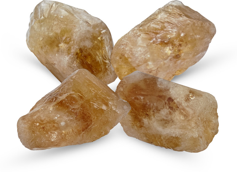 SOLAVA Raw Citrine for Attracting Success, Abundance, Prosperity, Wealth, Creativity Regular Asymmetrical Crystal Stone(Yellow 4 Pieces)