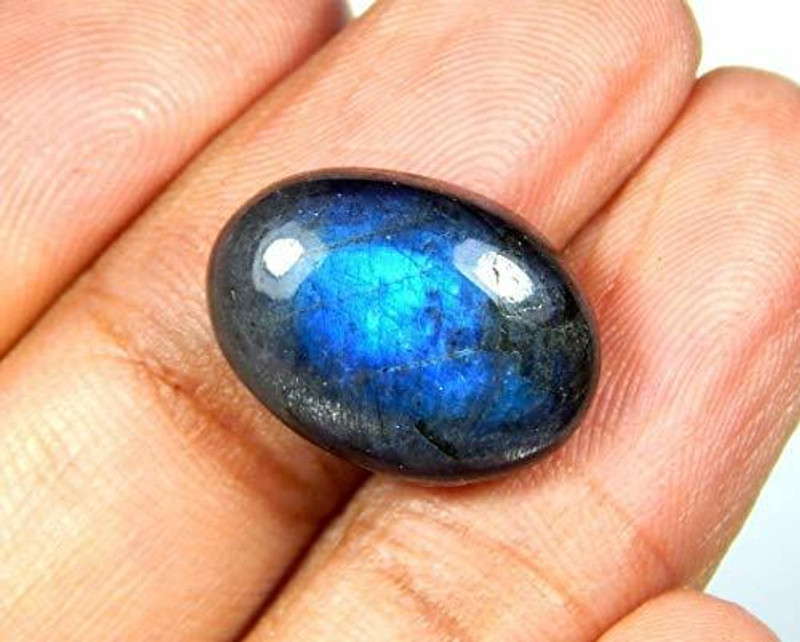 hoseki Ring Size Labradorite Spectrolite Blue Sheen 8cts stone Regular Oval Crystal Stone(Multicolor 1 Pieces)