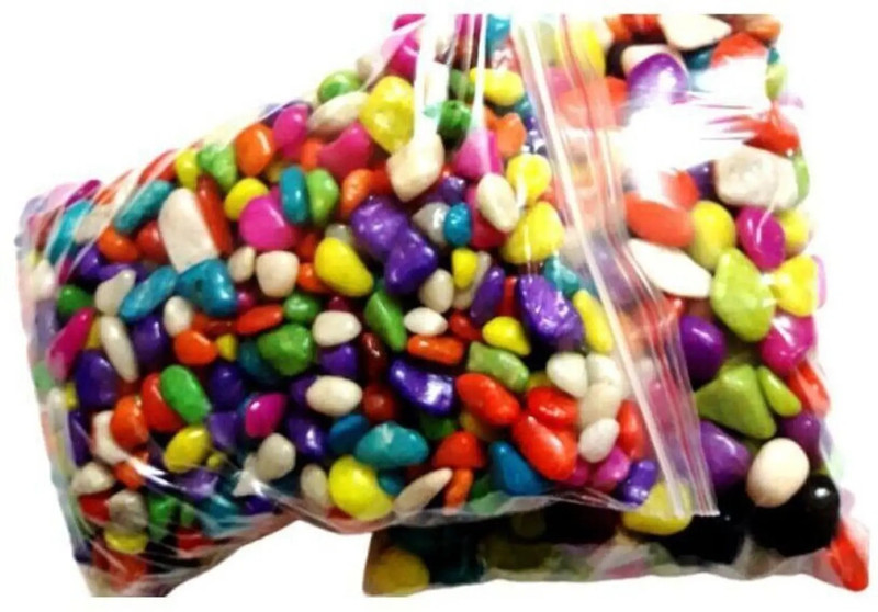 CHANCHALTRENDZ 1KG-Multicolour Pebble Stones 1 kg | Aquarium, Plant & Home Decoration-1KG Polished Asymmetrical Marble Stone(Multicolor 1 kg)