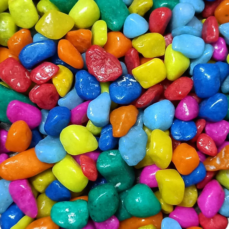 Grow Basket Multi-color Pebbles for Plants Pots, Fish Tank Aquarium, Table, Vase Stone Painted Angular Marble Pebbles(Multicolor 1 kg)