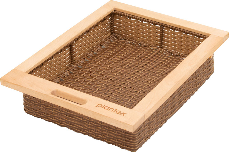 Plantex Wooden Wicker Basket for Storage/Wicker Basket for Modular Kitchen(20 x 16.5 x 6 inch) Storage Basket(Pack of 1)