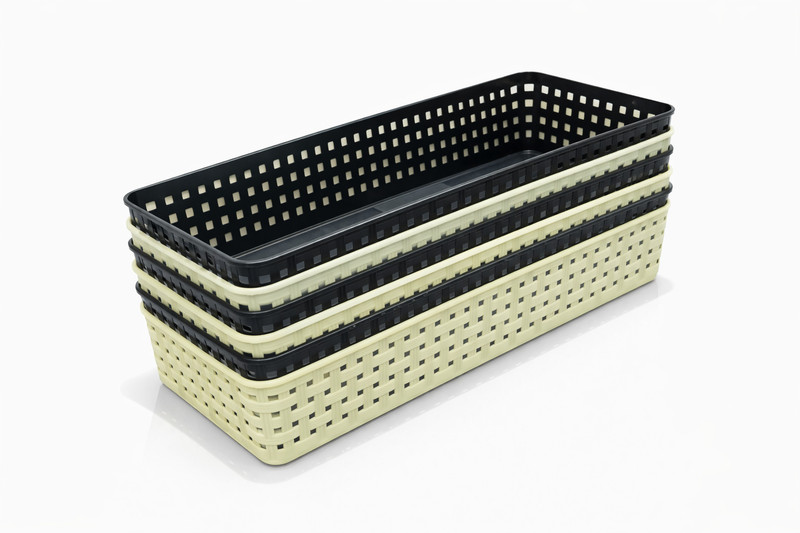 Neelam ecommerce Plastic Multipurpose Storage Basket Set Storage Basket(Pack of 6)