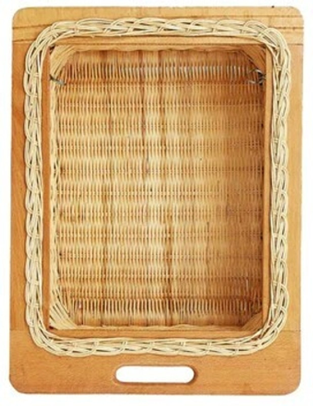KLIVON Plastic PVC Wicker Basket | Modular Kitchen Veg & Fruits Organizer (16.3x20x4") Storage Basket(Pack of 1)