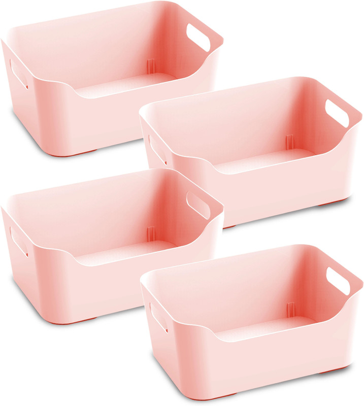 KOLORR Plastic Medium Jolly Basket Storage Basket(Pack of 4)