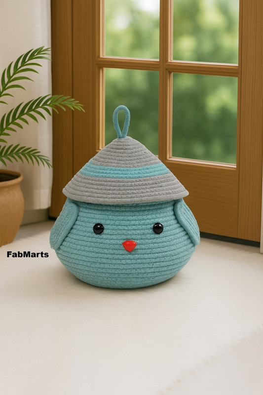 FABMARTS Jute High quality Handwoven Multi purpose Storage Basket(Pack of 1)