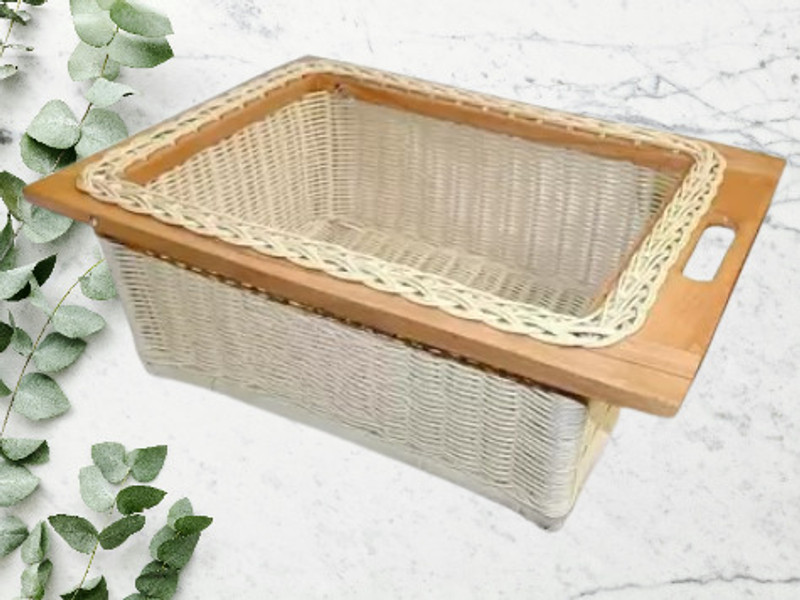 RAZA Plastic PVC Wicker Basket Modular Kitchen Pull Out Basket for Onion, Potato 15x20x8INCH Storage Basket(Pack of 1)