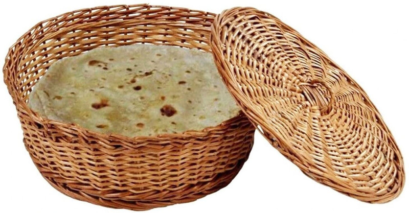 saad enterprises Jute Bamboo Cane Chapati Basket Storage Basket(Pack of 1)