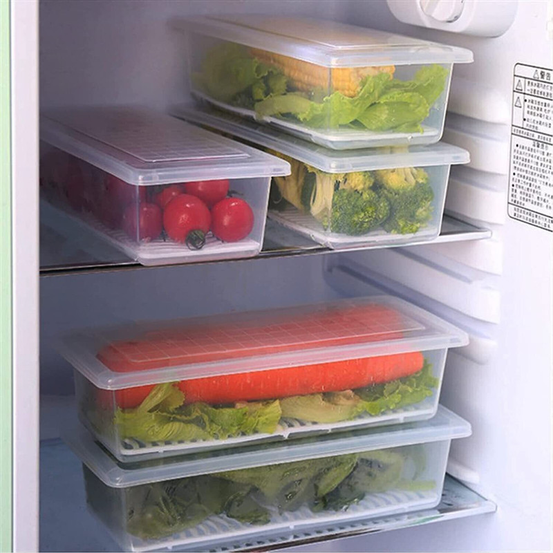 DEEJET Plastic 6 Fridge Storage Boxes Organizer Containers Freezer Vegetables Fruits food Egg Storage Basket(Pack of 6)