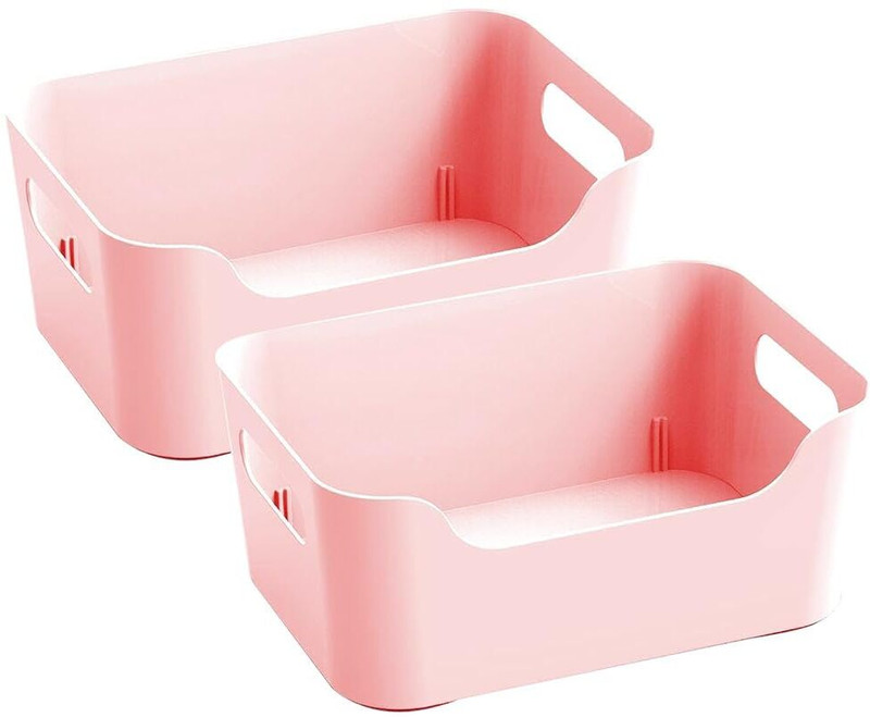DHVANTH Plastic Jolly Storage Basket for Fruits, Vegetables, Toys, Stationary items Storage Basket(Pack of 2)