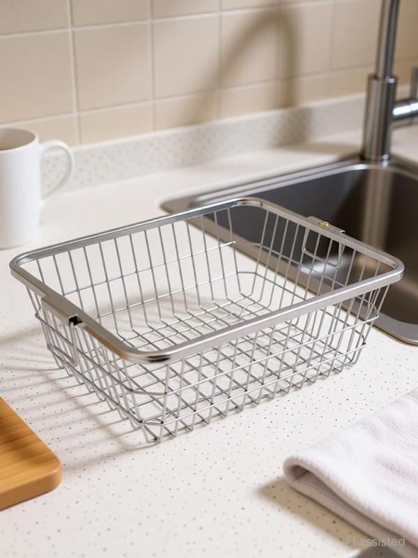 Orbix Stainless Steel Dish Drainer Kitchen Rack Steel High Grade Dish Drainer/bartanbasket/Drying Rack Storage Basket(Pack of 1)