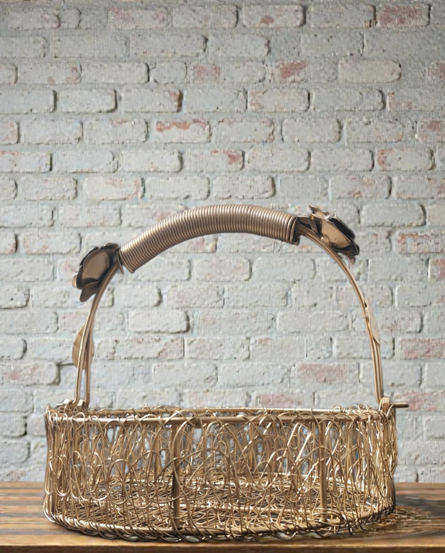 F h handicrafts Iron Storage Basket(Pack of 1)