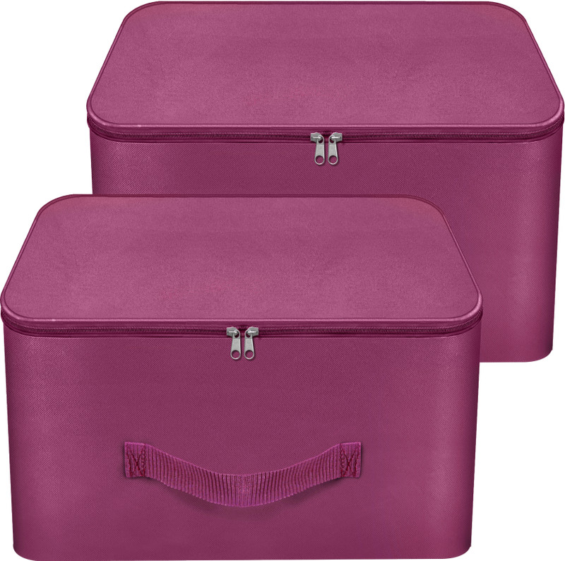 Minicraft Nylon Strong Handle Wardrobe StorageBag Underbed Moisture Proof Storage Organiser Storage Basket(Pack of 2)