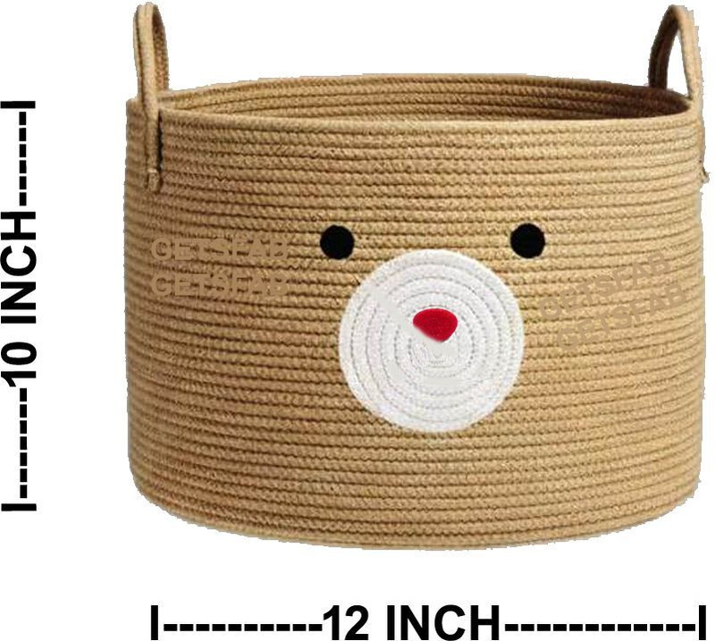 GETSFAB Jute, Cotton GETSFAB Jute Storage Baskets 12X10, 100% Organic, Home Organizer,(Pack of 1) Storage Basket(Pack of 1)