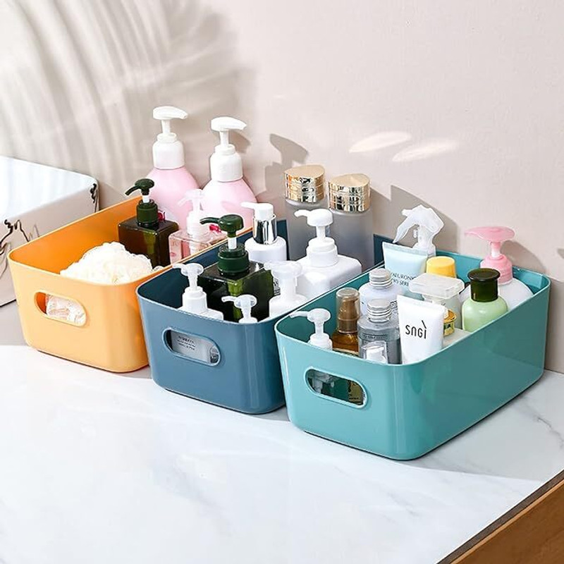 Aromix Plastic Storage Basket Organizer Multipurpose Home Organizer Box Plastic Fruit & Vegetable Basket(White)