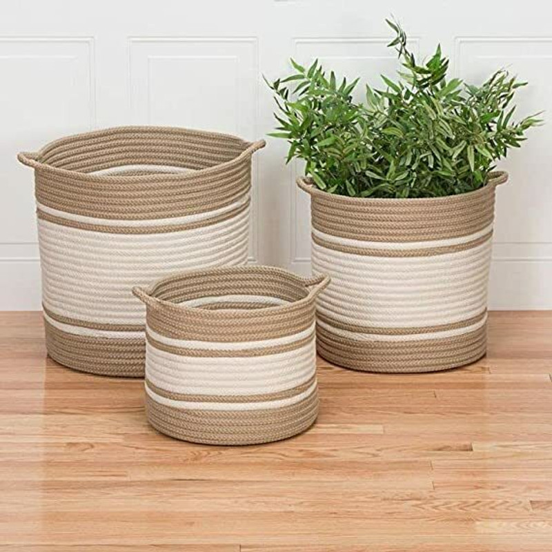 Riya Handloom Jute Storage Basket(Pack of 3)
