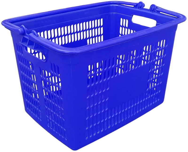mahira Plastic Shopping Basket With Handle (Blue) Storage Basket(Pack of 1)