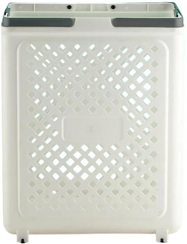 Novatic Plastic Portable Rolling Clothes Basket with Handles, White Storage Basket(Pack of 1)