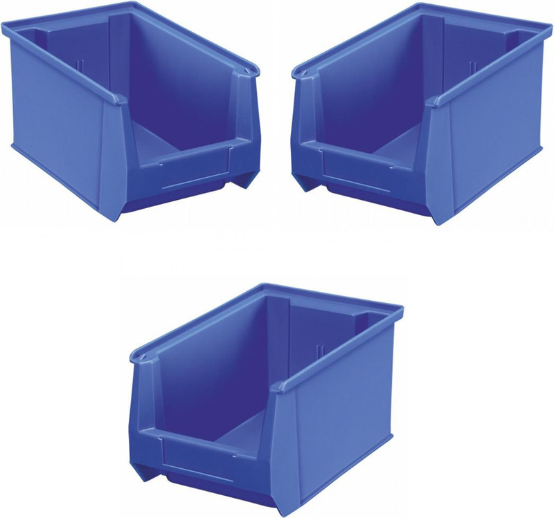 AURA PLAST Polypropylene Plastic Bin | Screws Storage | Open Crate | Electronic Material Bin | Tool Box Storage Basket(Pack of 3)