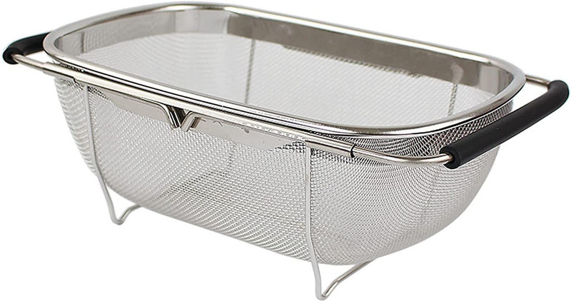 DHYEY ENTERPRISE Stainless Steel Expandable Kitchen Sink Drain Basket Colander(Silver Pack of 1)
