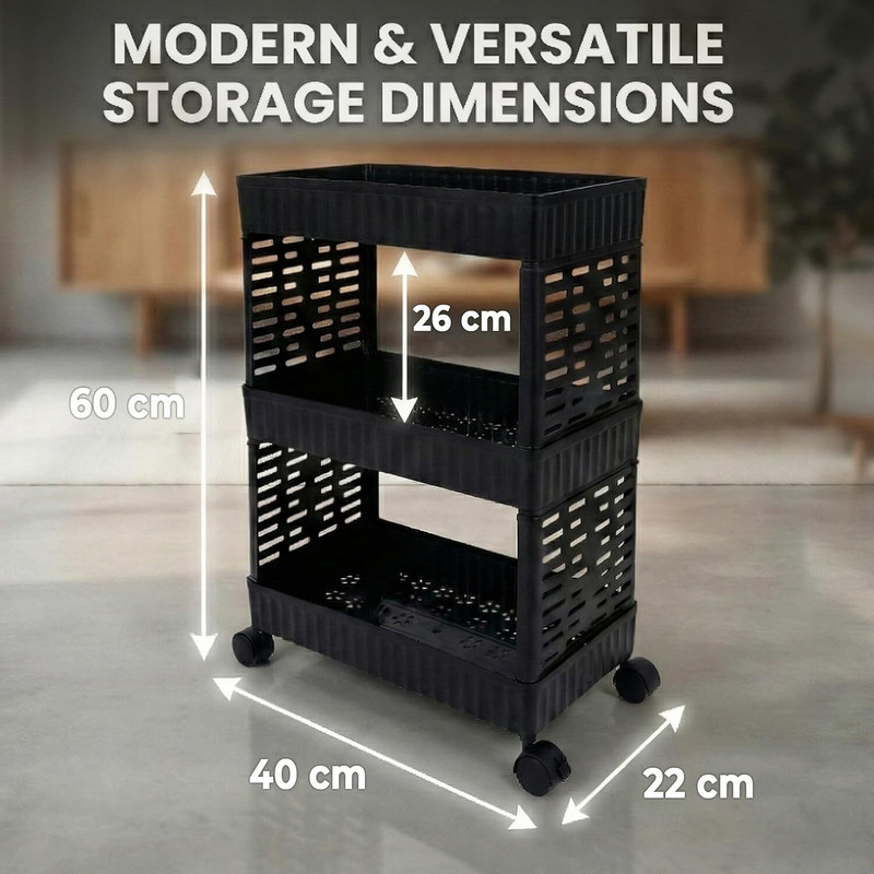 Yashoodeep Plastic Fruits/Vegetables Kitchen Rack Plastic Mordern Kitchen Item storage solution trolly