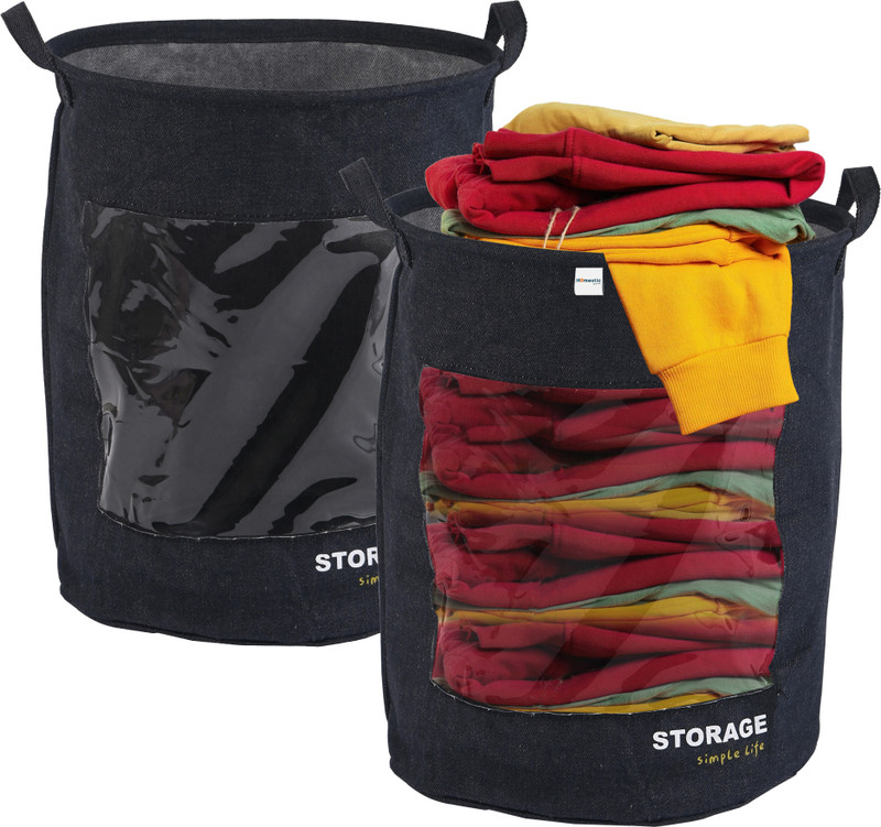 HOMESTIC Cotton, Polyester Storage Basket(Pack of 2)