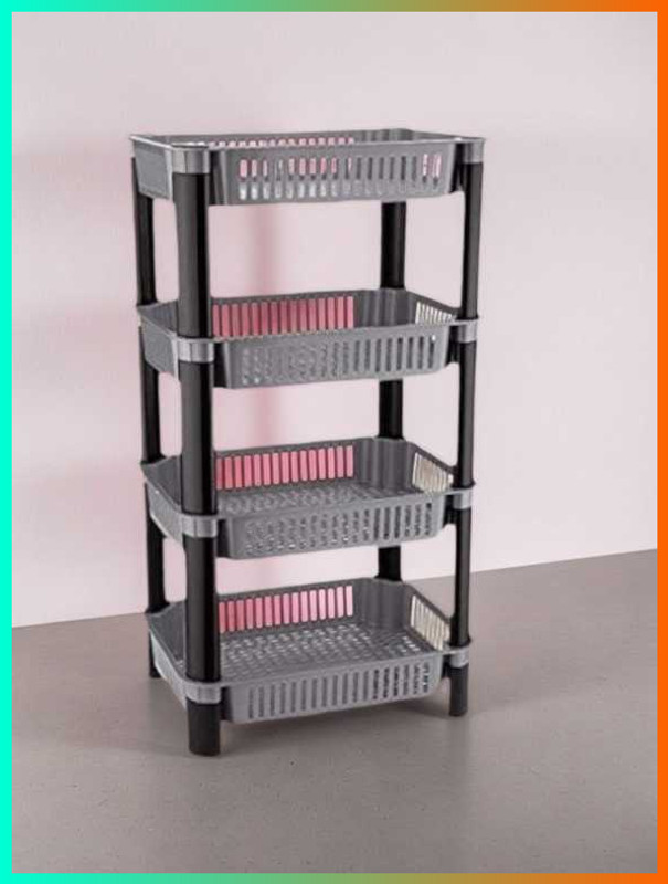 Pipasa Plastic 4 Layer Plastic Kitchen Stand for storage 90 Storage Basket(Pack of 1)