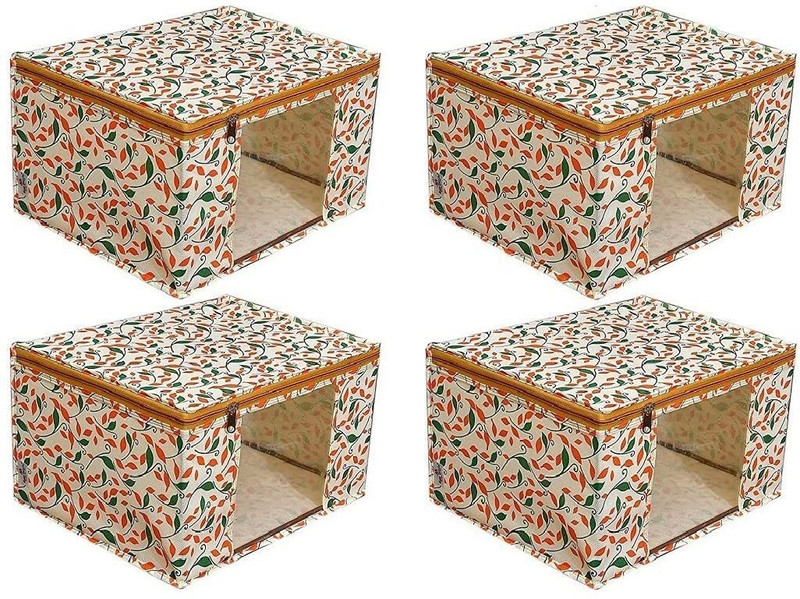 STARKENDY Polyester, Cotton Storage Bags for Clothes Organizer Storage Basket(Pack of 4)