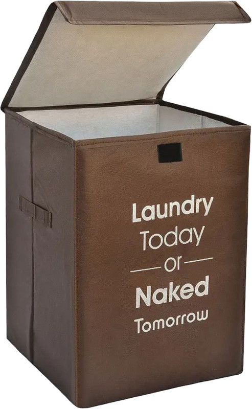 Hoomora 75 L Brown Laundry Basket(Non-Woven)