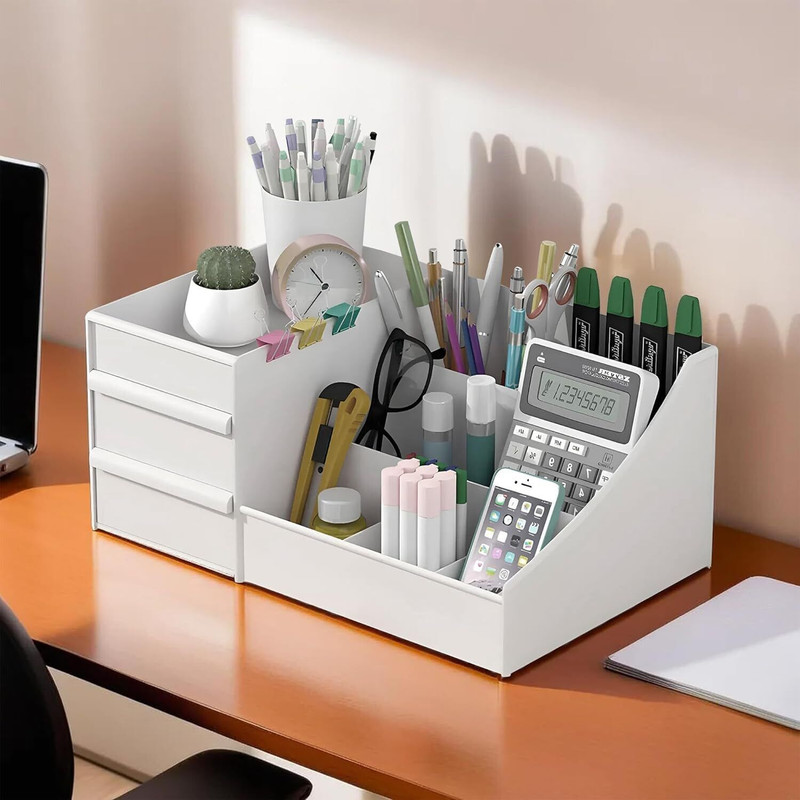 PSA Plastic Multi Grid Plastic Desktop Storage Organizer Cosmetic Organizer Storage Basket(Pack of 1) - 80% off at DetectaDeal