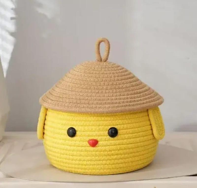 Arish handloom Jute Cute Storage Basket Storage Basket(Pack of 1)
