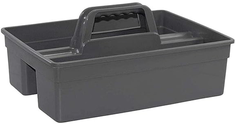 SHREEVA Plastic Durable Multipurpose Utility Tote Caddy with Handle (Grey) Storage Basket(Pack of 1)