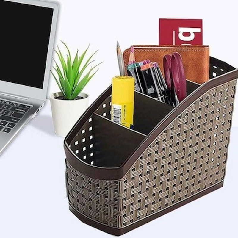 Bekner Plastic 4 compartment makeup brush holder Storage Basket(Pack of 1)