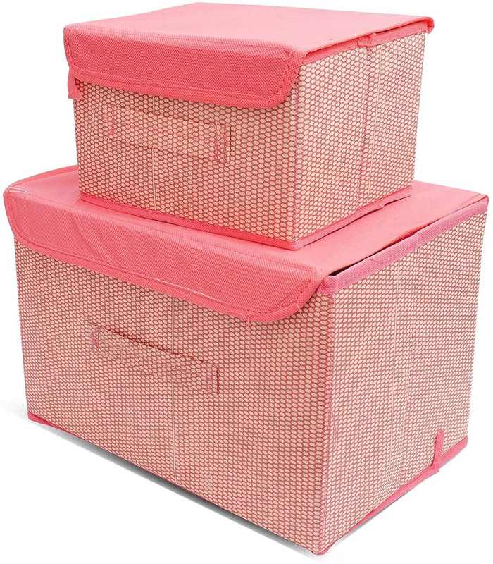 THAILIWALE Jute Multi-purpose Foldable Fabric Storage Box Basket with Lid for Clothes & Toys Storage Basket(Pack of 1)